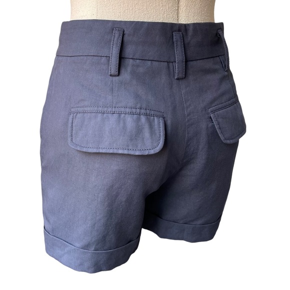Vince Navy Blue Slouchy Rolled Cuff Shorts - Picture 9 of 15